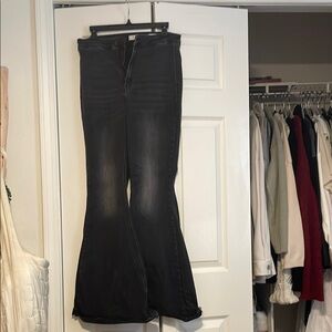 Ultra high rise Black Flared Jeans